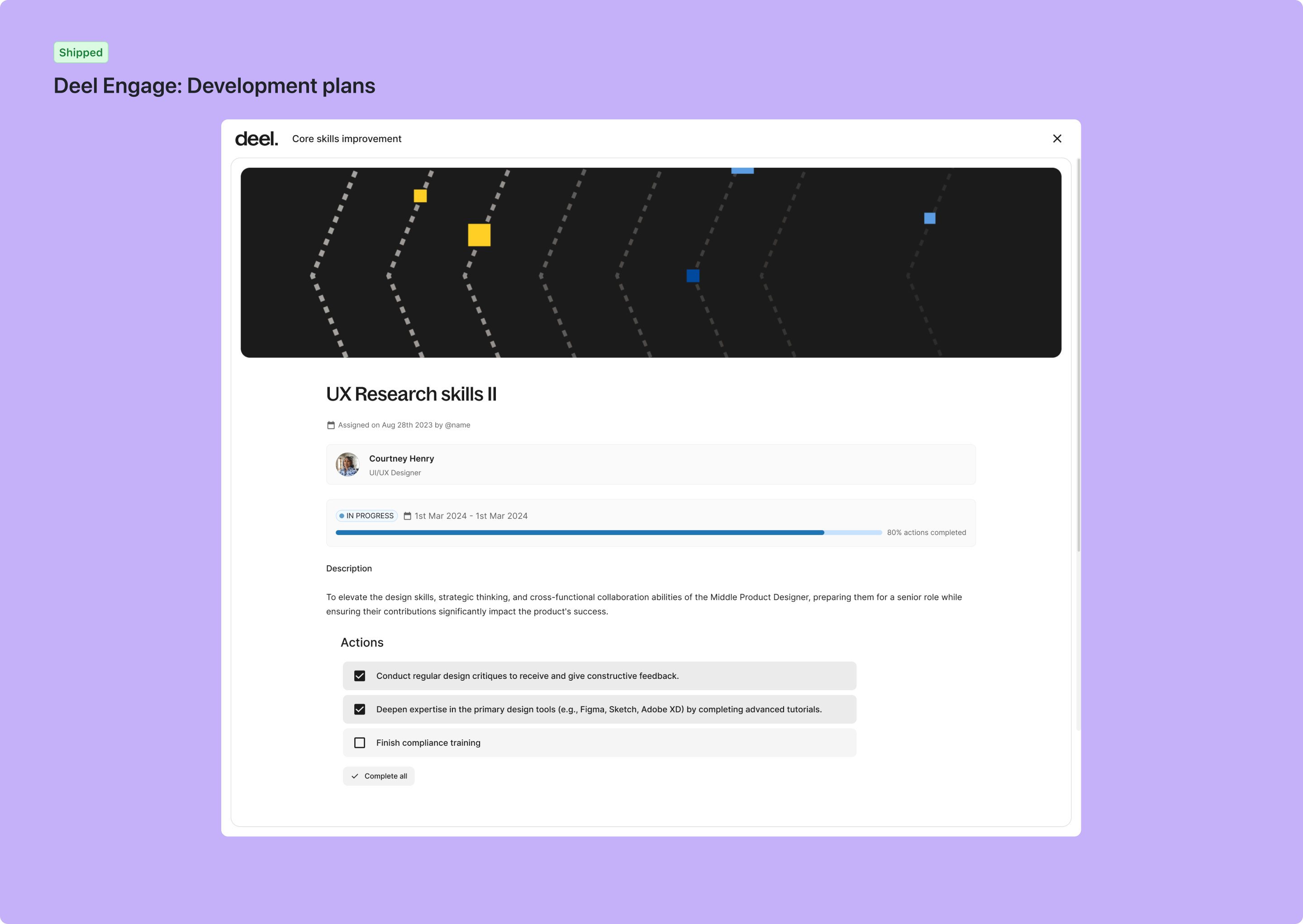 Deel Engage development plans and growth UI — 3 of 6