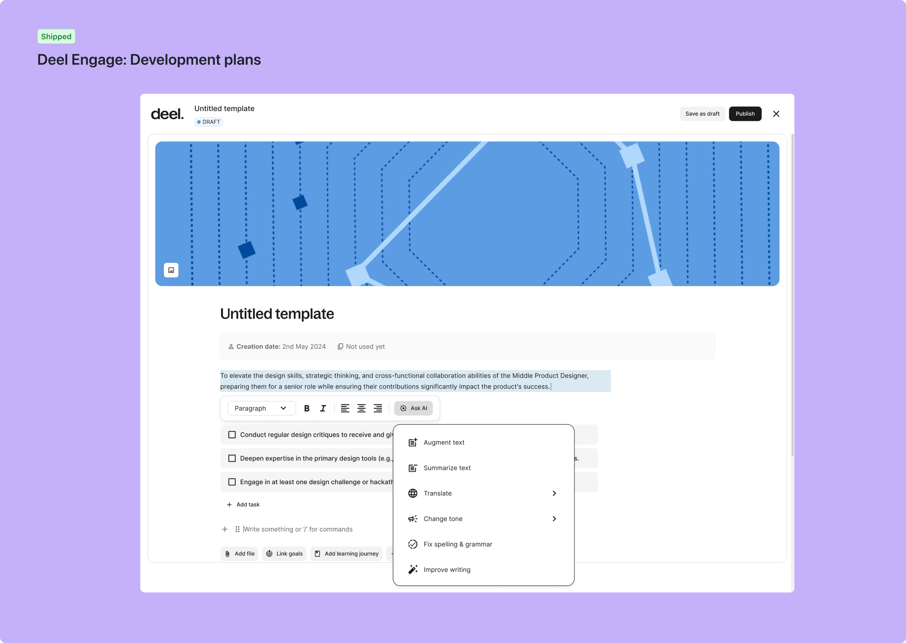 Deel Engage development plans and growth UI — 4 of 6