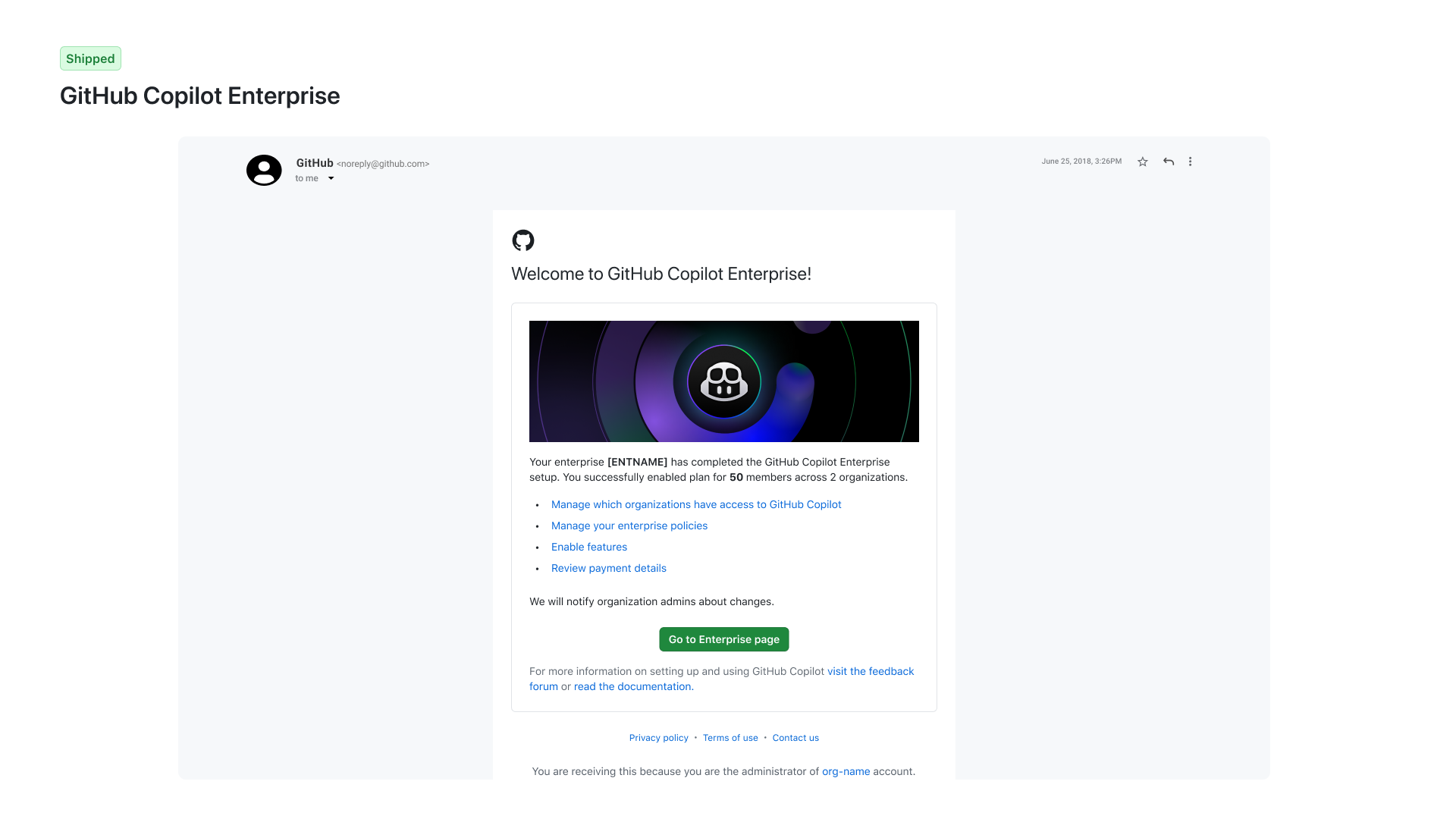 GitHub Copilot Business and Enterprise licensing UI — 6 of 7
