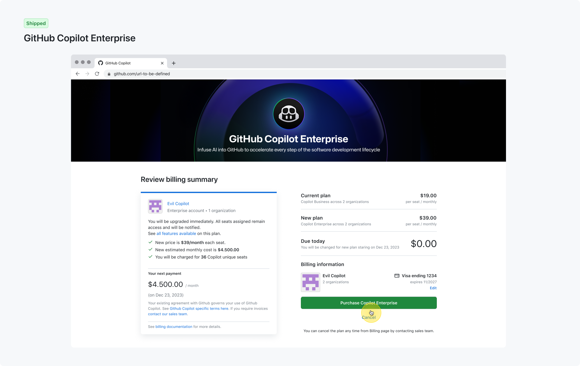 GitHub Copilot Business and Enterprise licensing UI — 7 of 7