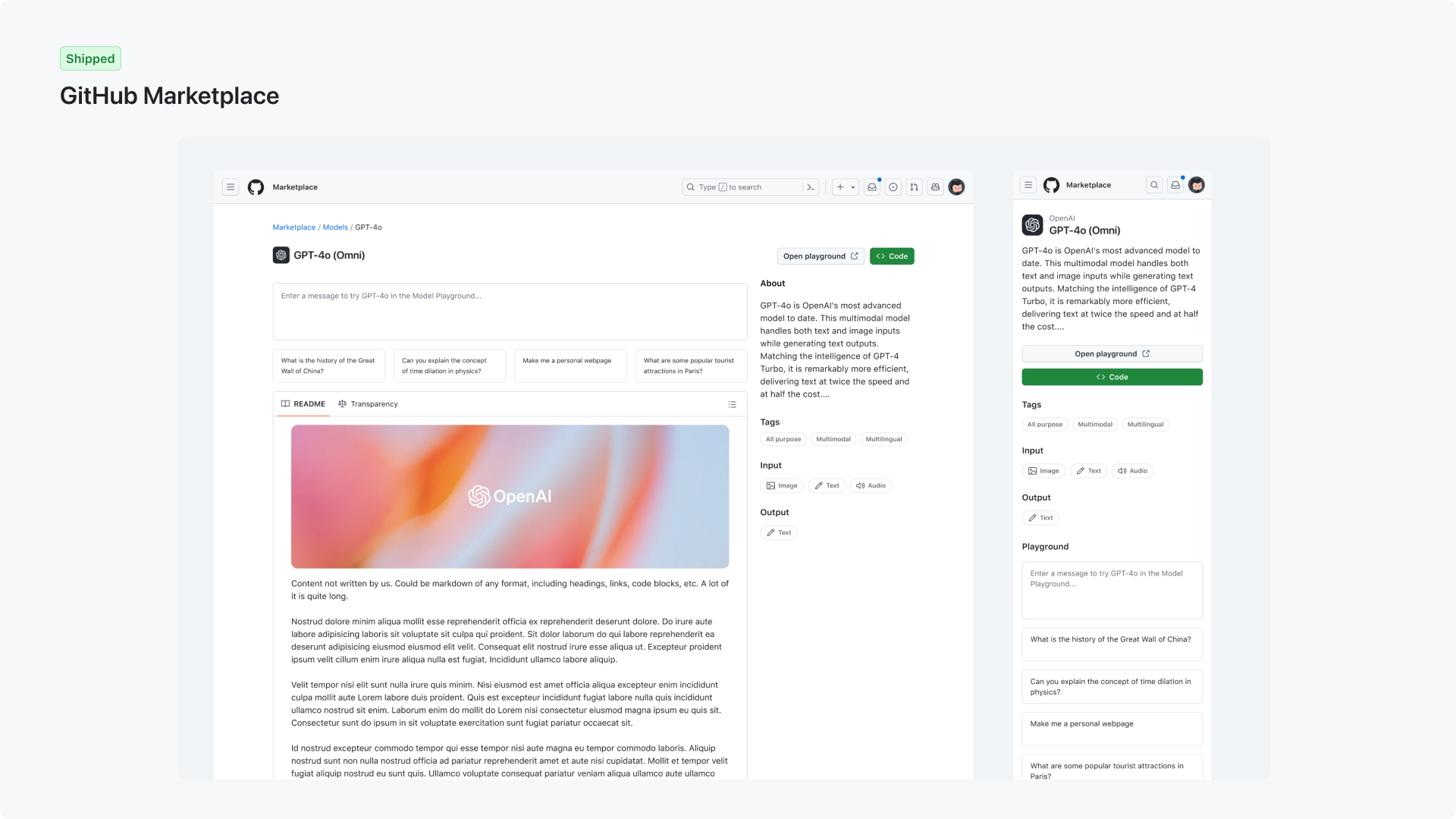 GitHub Marketplace product UI — 3 of 7