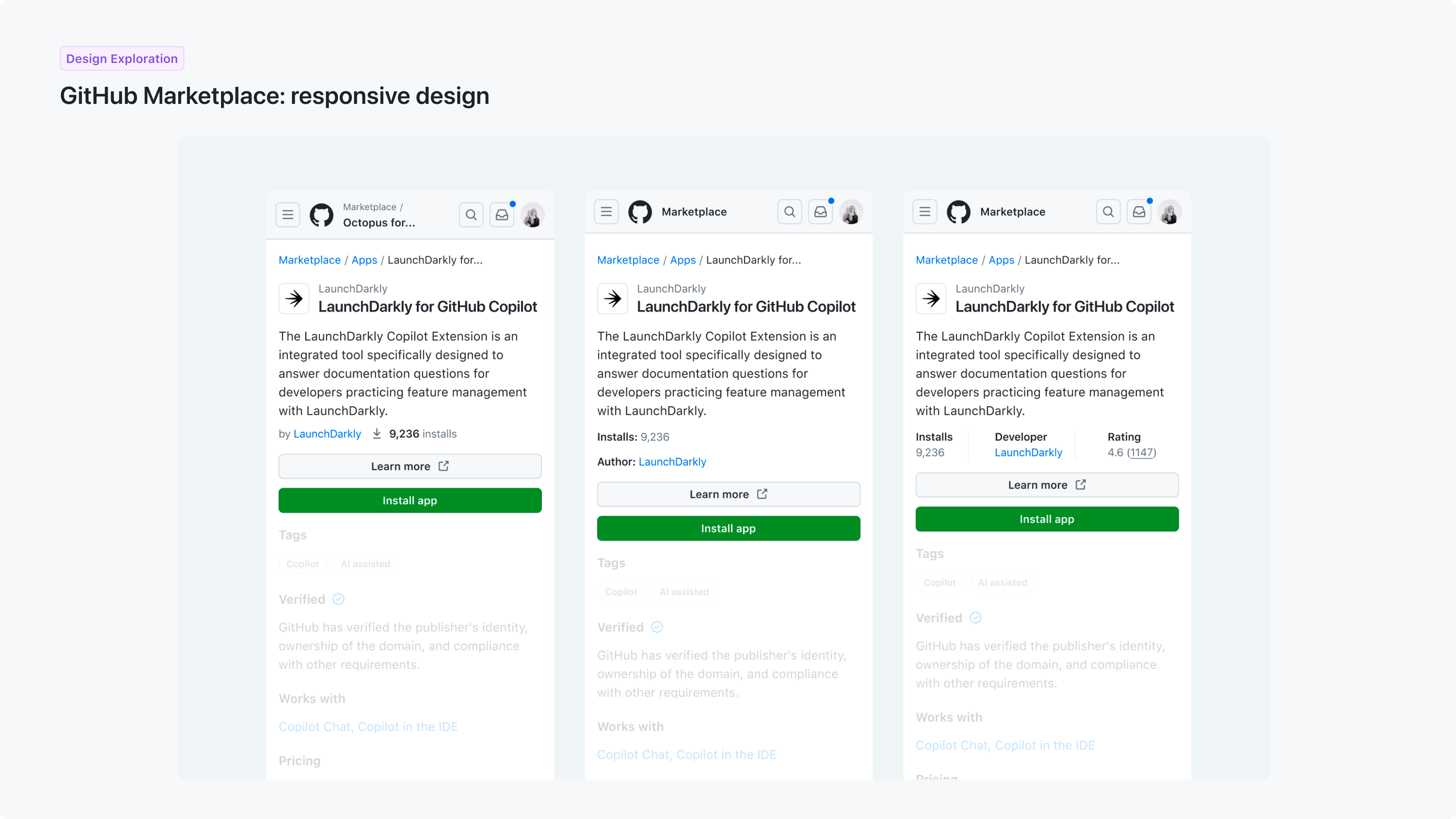 GitHub Marketplace product UI — 8 of 10