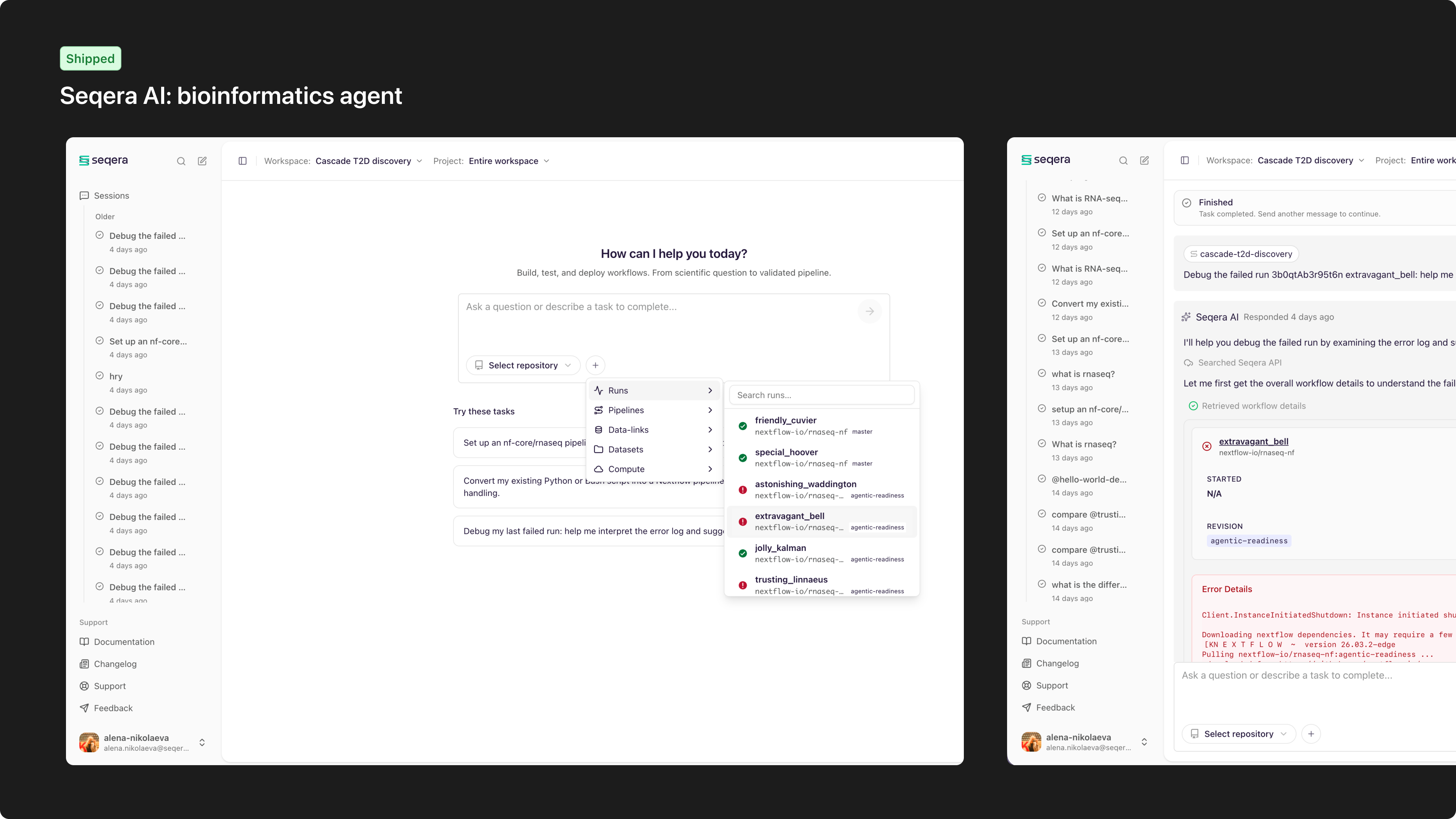 Seqera AI product UI — 7 of 8