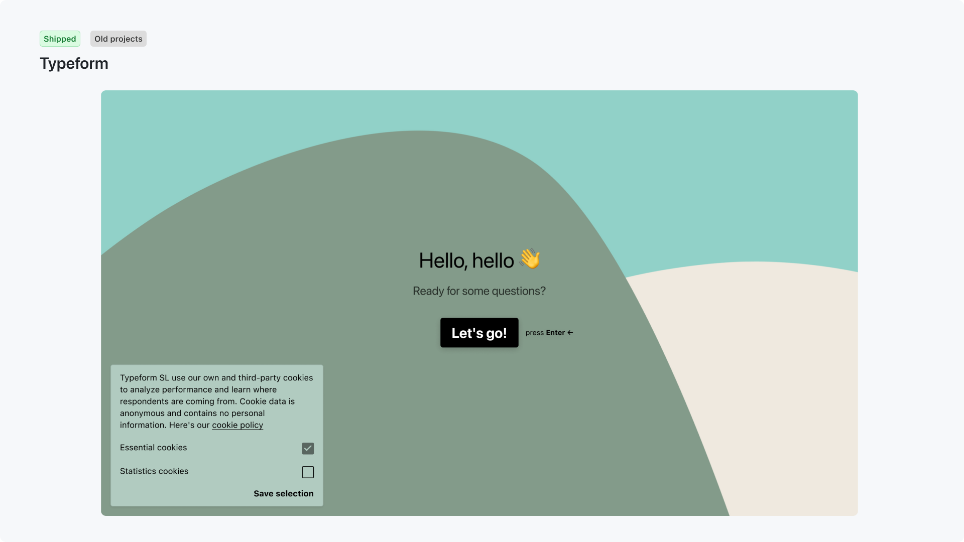 Typeform core product and design system work — 1 of 2